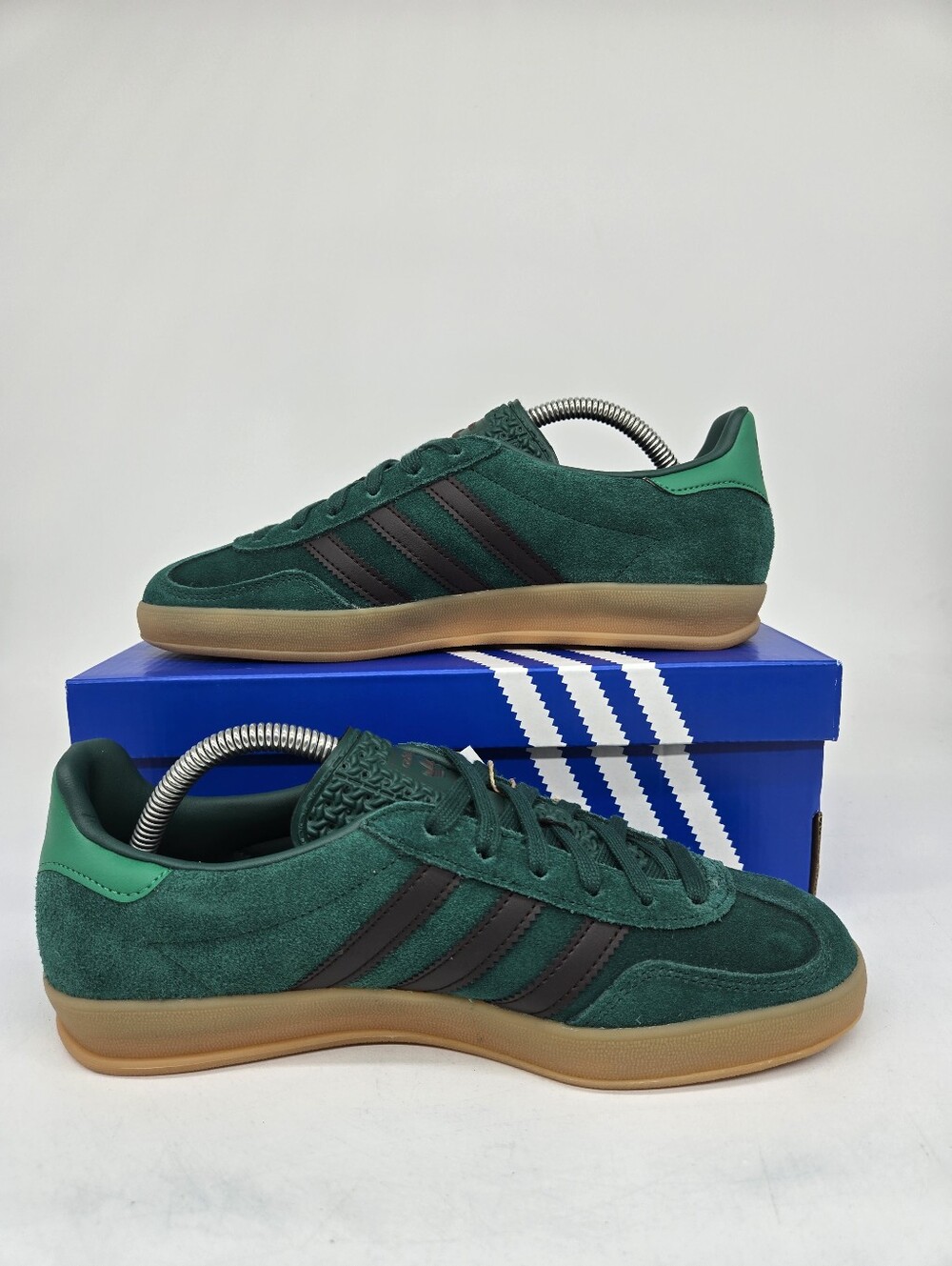 adidas Gazelle Indoor J Collegiate Green Aurora Coffee Shoes Size 6.5 - Picture 6 of 8